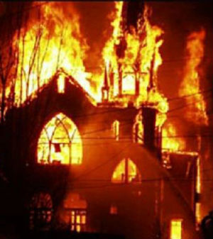 burning church